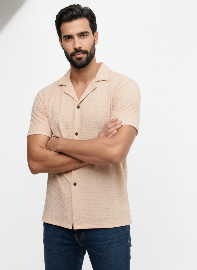 Men’s Elegant Coat Collar Skin Shirt