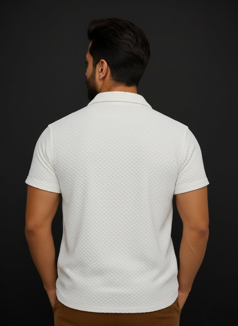 Men’s Elegant Coat Collar White Shirt